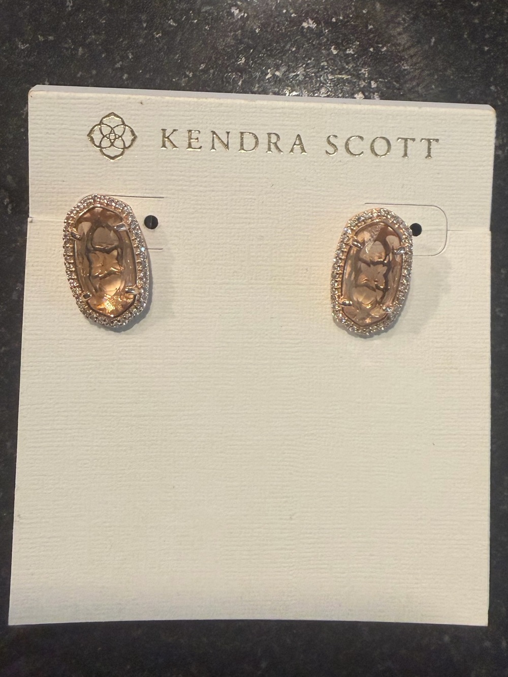 Kendra Scott Gold Champagne Ellie Stud Earrings NWT